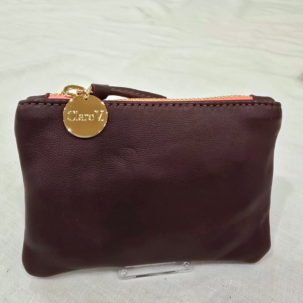 Clare V. Coin Clutch In Maroon